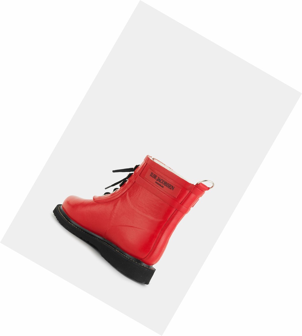 Bottes de Pluie Ilse Jacobsen Femme Rouge Foncé | ZPJM-42791