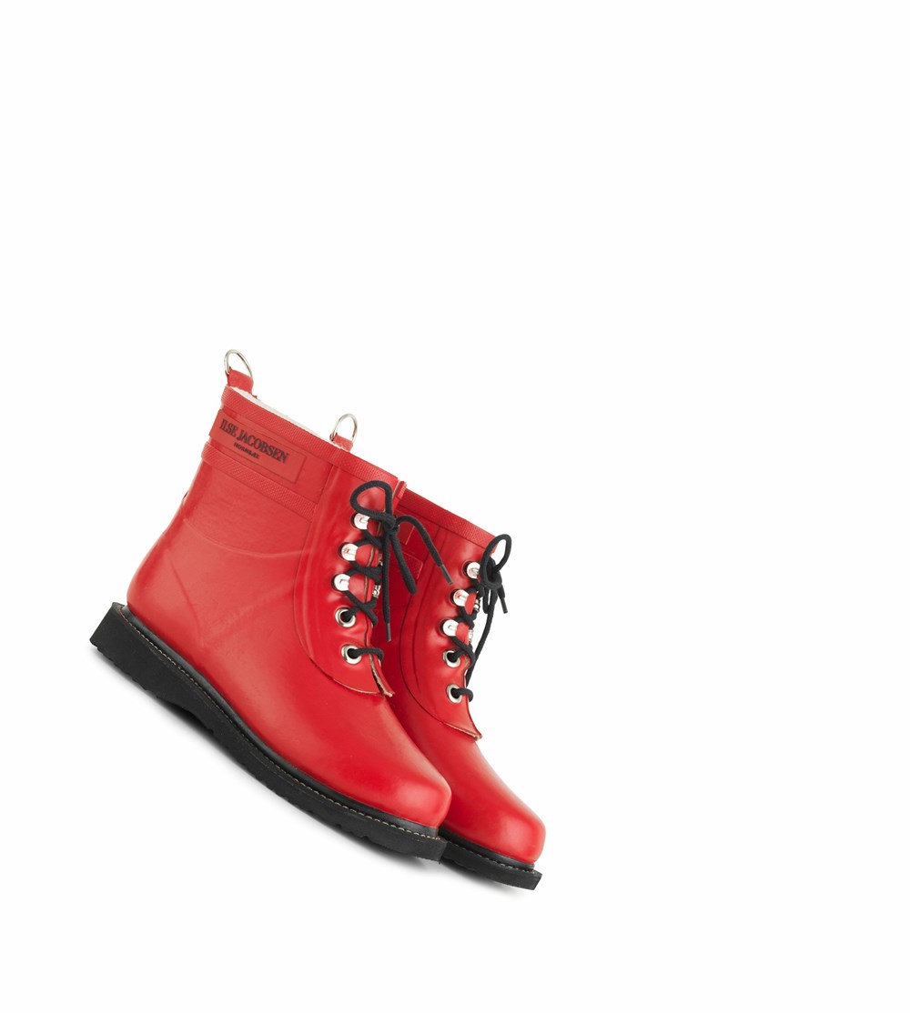 Bottes de Pluie Ilse Jacobsen Femme Rouge Foncé | ZPJM-42791