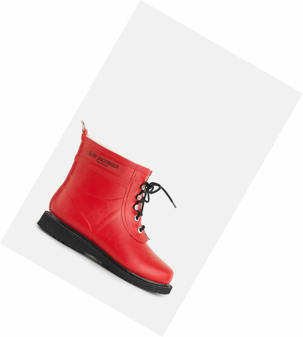 Bottes de Pluie Ilse Jacobsen Femme Rouge Foncé | ZPJM-42791